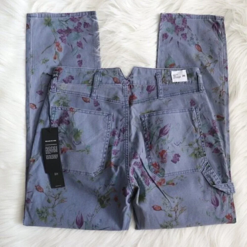 NWT Hudson Jeans Floral Print Blue Cargos Size 26 - Picture 6 of 7